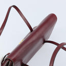 Christian Dior Hand Bag Leather Red Gold Auth ka3061-6