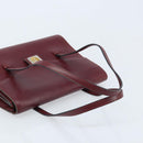 Christian Dior Hand Bag Leather Red Gold Auth ka3061-7