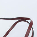 Christian Dior Hand Bag Leather Red Gold Auth ka3061-8