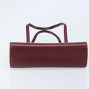 Christian Dior Hand Bag Leather Red Gold Auth ka3061-5
