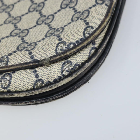GUCCI GG Supreme Shoulder Bag PVC Navy Gold Auth ka3065