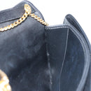 Christian Dior Honeycomb Canvas Chain Bag Leder Schwarz Gold Auth ka3067-18