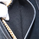 Christian Dior Honeycomb Canvas Chain Bag Leder Schwarz Gold Auth ka3067-20