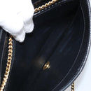 Christian Dior Honeycomb Canvas Chain Bag Leder Schwarz Gold Auth ka3067-21