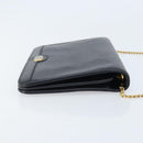 Christian Dior Honeycomb Canvas Chain Bag Leder Schwarz Gold Auth ka3067-4