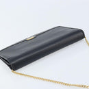 Christian Dior Honeycomb Canvas Chain Bag Leder Schwarz Gold Auth ka3067-6