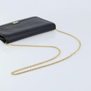Christian Dior Honeycomb Canvas Chain Bag Leder Schwarz Gold Auth ka3067-7