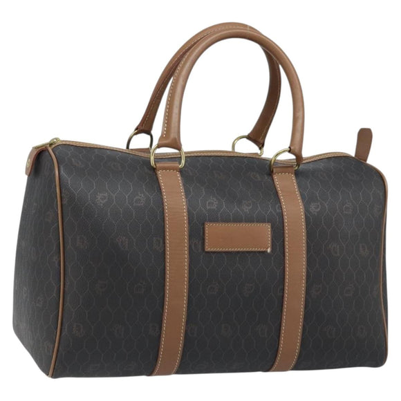 Christian Dior Handtasche Wabenmuster Canvas PVC Schwarz Gold Auth ka3068A