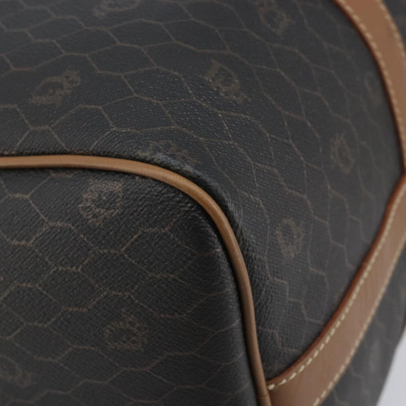 Christian Dior Handtasche Wabenmuster Canvas PVC Schwarz Gold Auth ka3068A