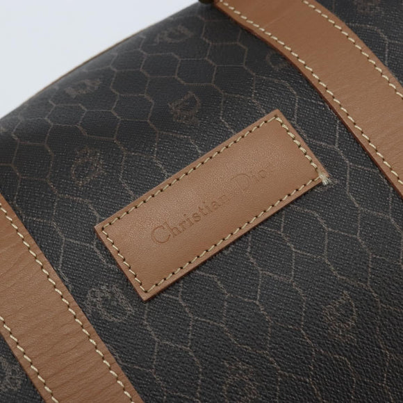 Christian Dior Handtasche Wabenmuster Canvas PVC Schwarz Gold Auth ka3068A