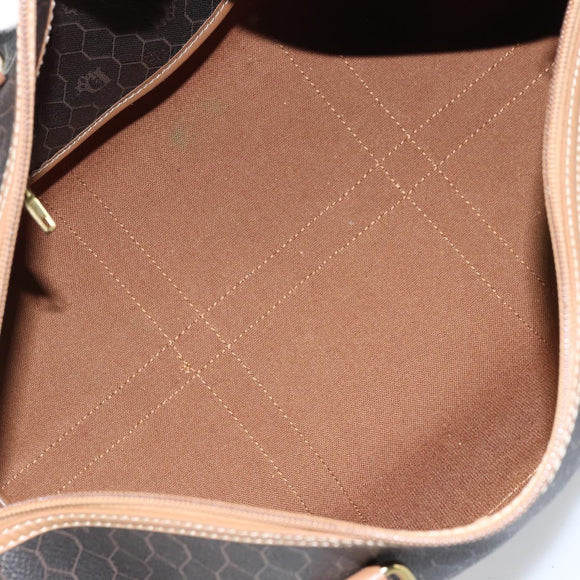 Christian Dior Handtasche Wabenmuster Canvas PVC Schwarz Gold Auth ka3068A