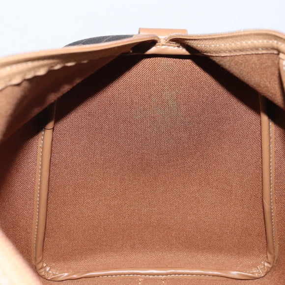 Christian Dior Handtasche Wabenmuster Canvas PVC Schwarz Gold Auth ka3068A