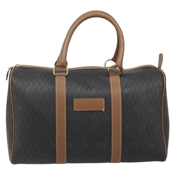 Christian Dior Handtasche Wabenmuster Canvas PVC Schwarz Gold Auth ka3068A