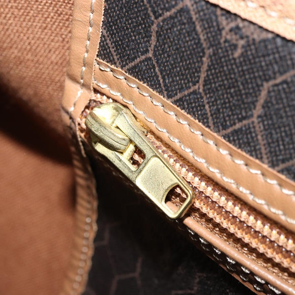 Christian Dior Handtasche Wabenmuster Canvas PVC Schwarz Gold Auth ka3068A