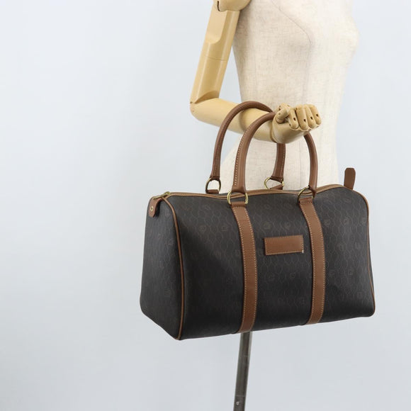 Christian Dior Handtasche Wabenmuster Canvas PVC Schwarz Gold Auth ka3068A