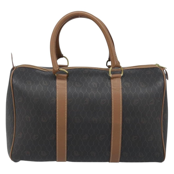 Christian Dior Handtasche Wabenmuster Canvas PVC Schwarz Gold Auth ka3068A