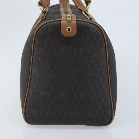 Christian Dior Handtasche Wabenmuster Canvas PVC Schwarz Gold Auth ka3068A