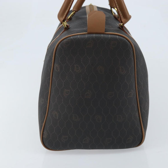 Christian Dior Handtasche Wabenmuster Canvas PVC Schwarz Gold Auth ka3068A