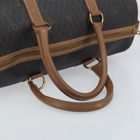 Christian Dior Handtasche Wabenmuster Canvas PVC Schwarz Gold Auth ka3068A