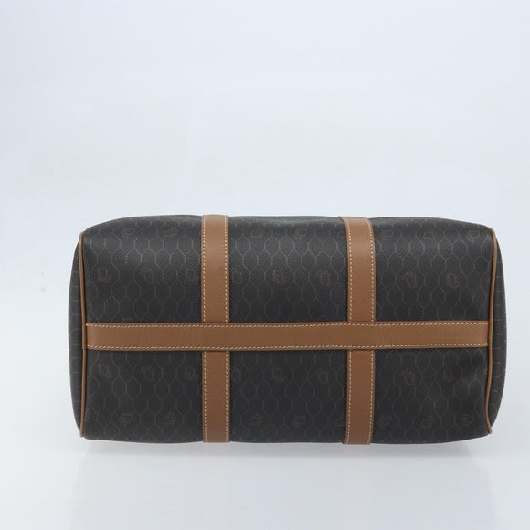 Christian Dior Handtasche Wabenmuster Canvas PVC Schwarz Gold Auth ka3068A