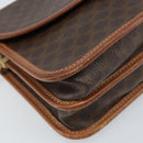 CELINE Macadam Canvas Shoulder Bag PVC Leather Brown Gold Auth ka3071-15