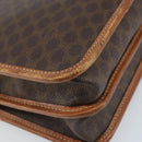 CELINE Macadam Canvas Shoulder Bag PVC Leather Brown Gold Auth ka3071-17