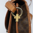 CELINE Macadam Canvas Shoulder Bag PVC Leather Brown Gold Auth ka3071-9