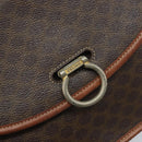 CELINE Macadam Canvas Shoulder Bag PVC Leather Brown Gold Auth ka3071-18