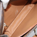 CELINE Macadam Canvas Shoulder Bag PVC Leather Brown Gold Auth ka3071-10