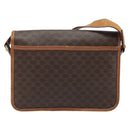 CELINE Macadam Canvas Shoulder Bag PVC Leather Brown Gold Auth ka3071-2