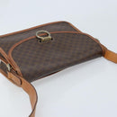CELINE Macadam Canvas Shoulder Bag PVC Leather Brown Gold Auth ka3071-6