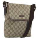 GUCCI GG Supreme Shoulder Bag PVC Gold Beige 223666 Auth ka3073A-1