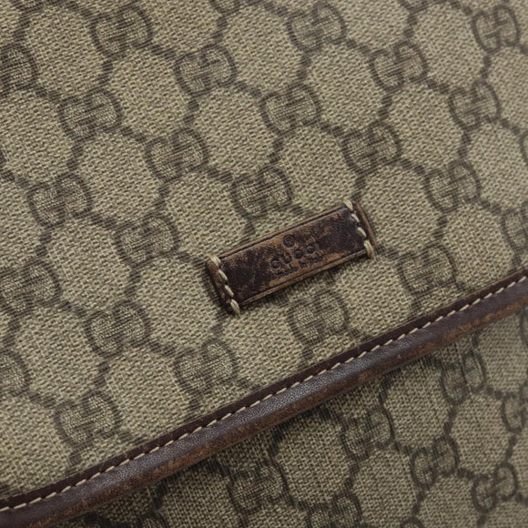 GUCCI GG Supreme Shoulder Bag PVC Gold Beige 223666 Auth ka3073A
