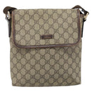 GUCCI GG Supreme Shoulder Bag PVC Gold Beige 223666 Auth ka3073A-2