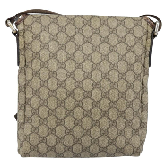 GUCCI GG Supreme Shoulder Bag PVC Gold Beige 223666 Auth ka3073A