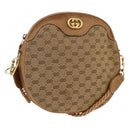 GUCCI Micro GG Canvas Shoulder Bag Beige Gold Auth ka3074-1