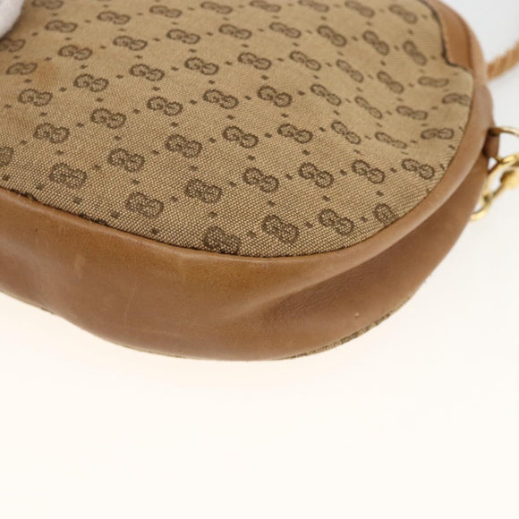 GUCCI Micro GG Canvas Shoulder Bag Beige Gold Auth ka3074