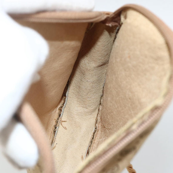 GUCCI Micro GG Canvas Shoulder Bag Beige Gold Auth ka3074