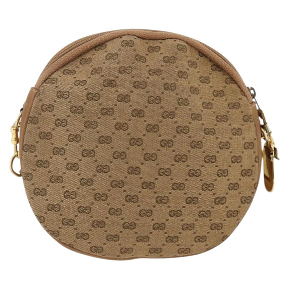 GUCCI Micro GG Canvas Shoulder Bag Beige Gold Auth ka3074