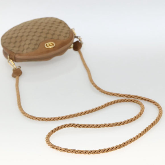 GUCCI Micro GG Canvas Shoulder Bag Beige Gold Auth ka3074