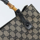 GUCCI GG Canvas Bamboo Hand Bag Beige 112530 Auth ka3079-14