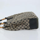 GUCCI GG Canvas Bamboo Hand Bag Beige 112530 Auth ka3079-5