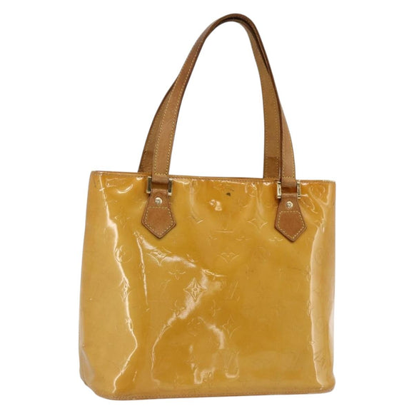 LOUIS VUITTON Monogram Vernis Houston Handtasche Beige M91004 LV Auth ka3081