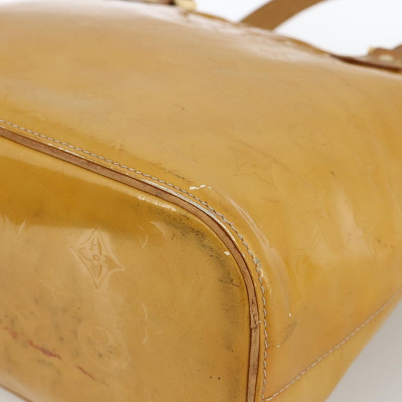 LOUIS VUITTON Monogram Vernis Houston Handtasche Beige M91004 LV Auth ka3081