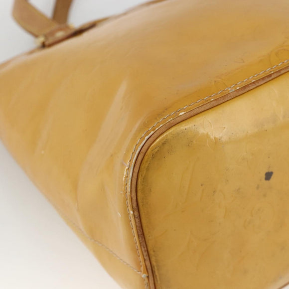 LOUIS VUITTON Monogram Vernis Houston Handtasche Beige M91004 LV Auth ka3081