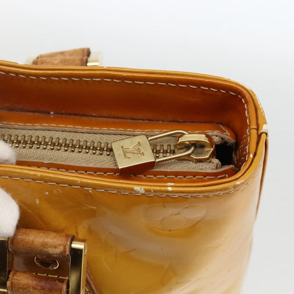 LOUIS VUITTON Monogram Vernis Houston Handtasche Beige M91004 LV Auth ka3081