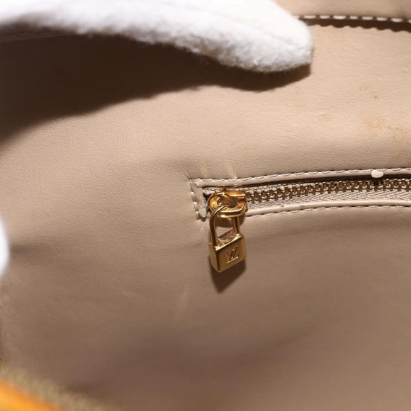 LOUIS VUITTON Monogram Vernis Houston Handtasche Beige M91004 LV Auth ka3081