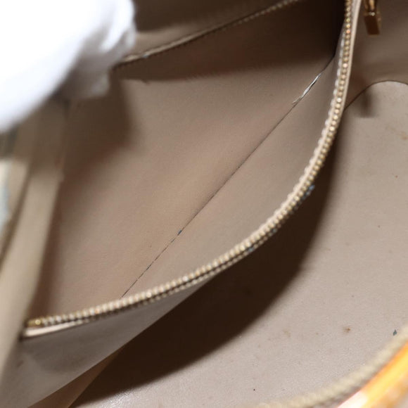 LOUIS VUITTON Monogram Vernis Houston Handtasche Beige M91004 LV Auth ka3081