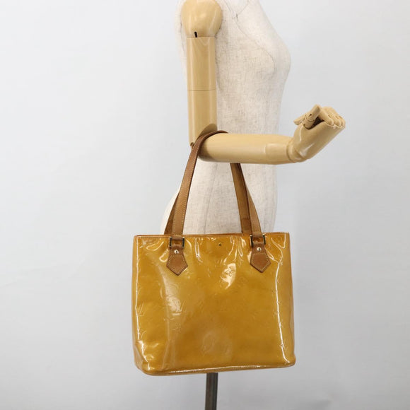 LOUIS VUITTON Monogram Vernis Houston Handtasche Beige M91004 LV Auth ka3081