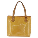 LOUIS VUITTON Monogram Vernis Houston Handtasche Beige M91004 LV Auth ka3081-2